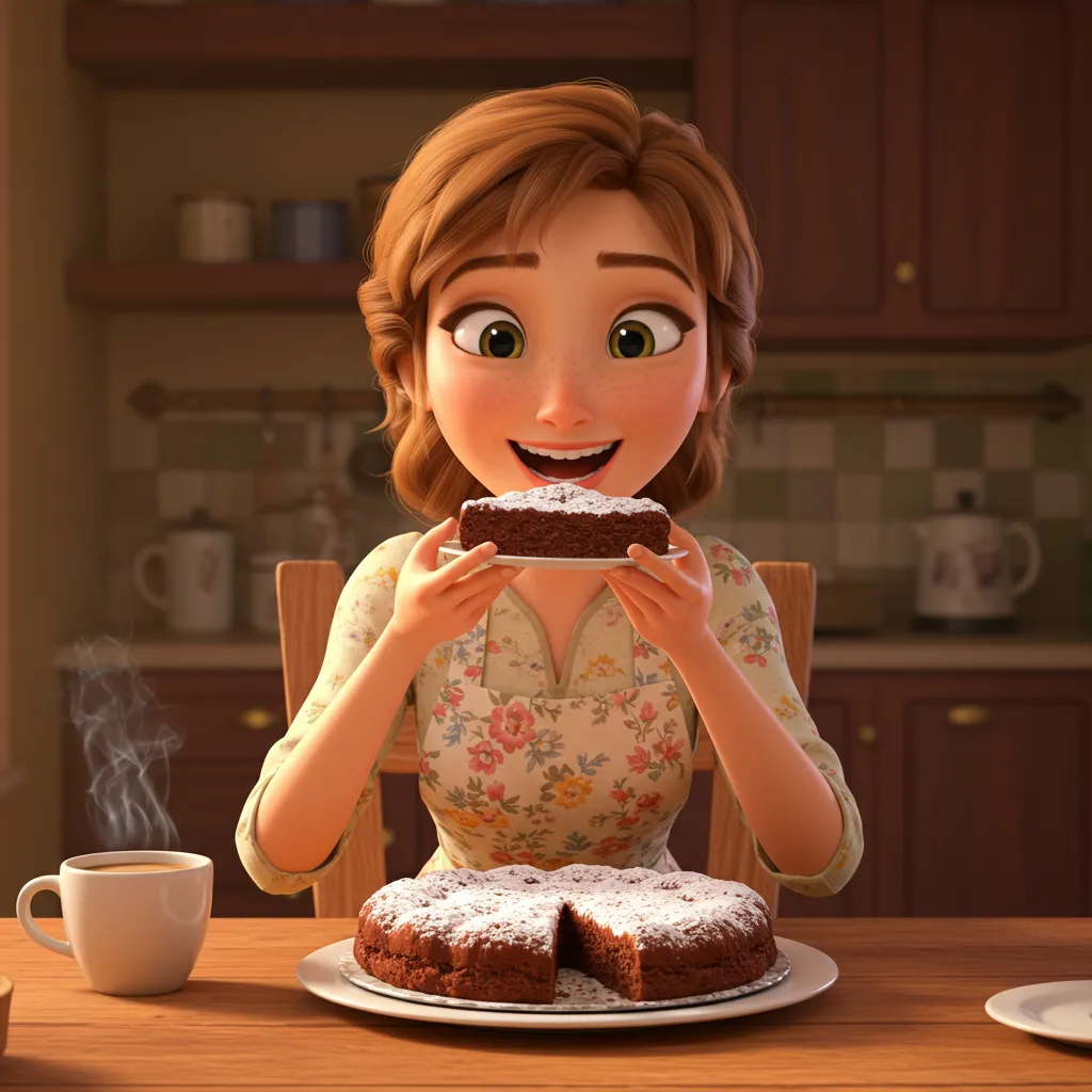 Der fertige Kuchen mit Kaffee
