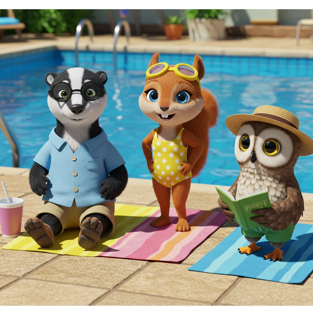 Freunde machen eine Pause am Pool