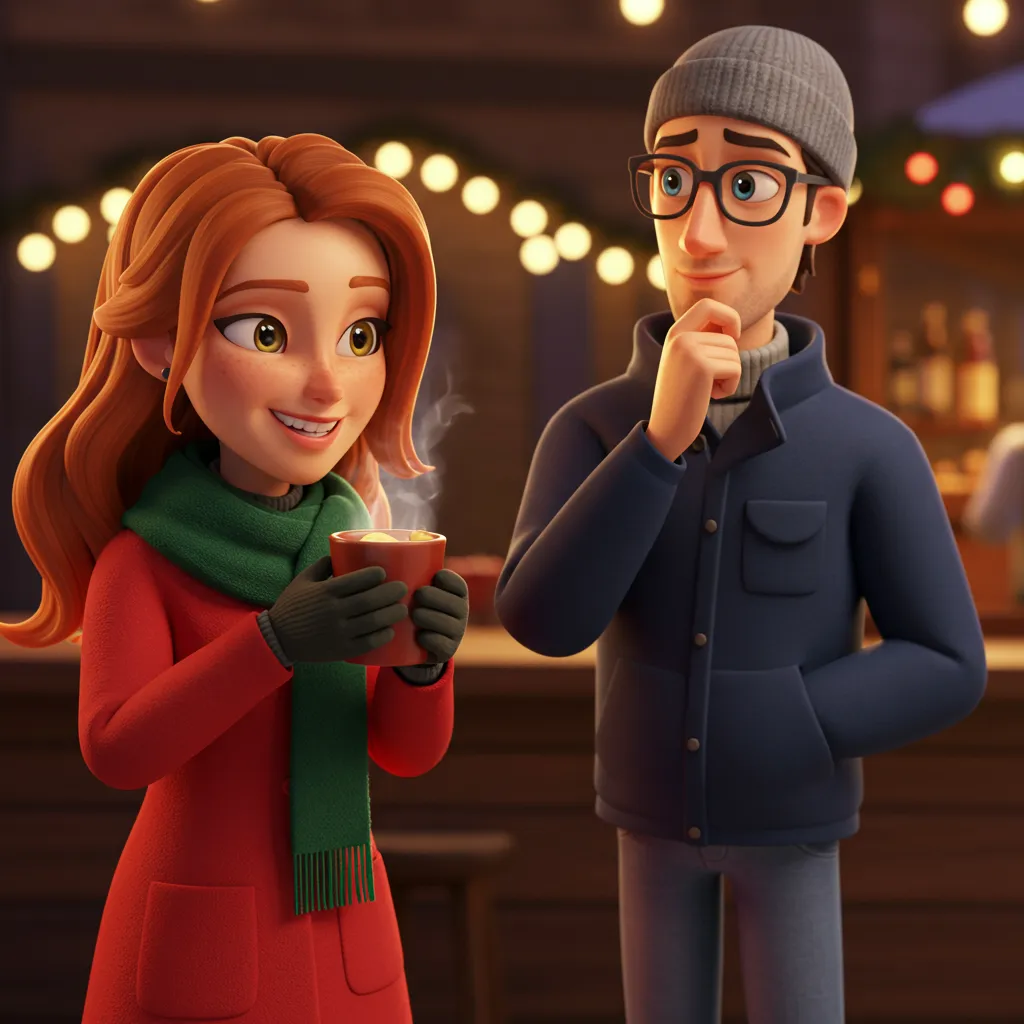 Zwei Hände halten Tassen mit Glühwein